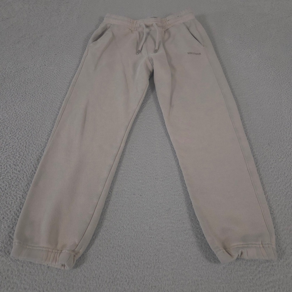 Hollister Sweatpants Womens XS Tan Jogger Leg Cotton Blend Logo Drawstring Comfy